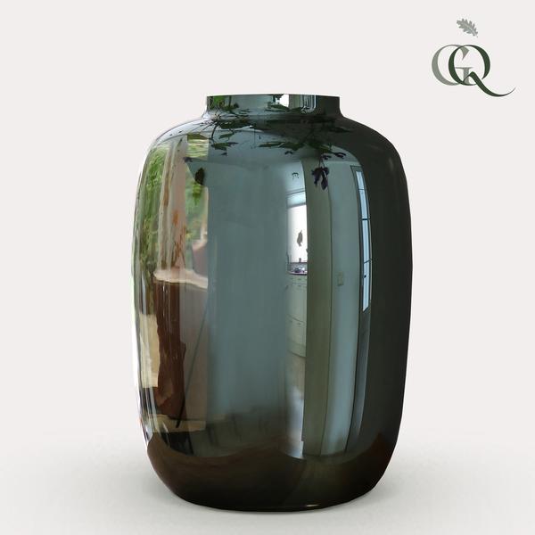 Vaas glas - M - H35 W25 - Artic - Grijs