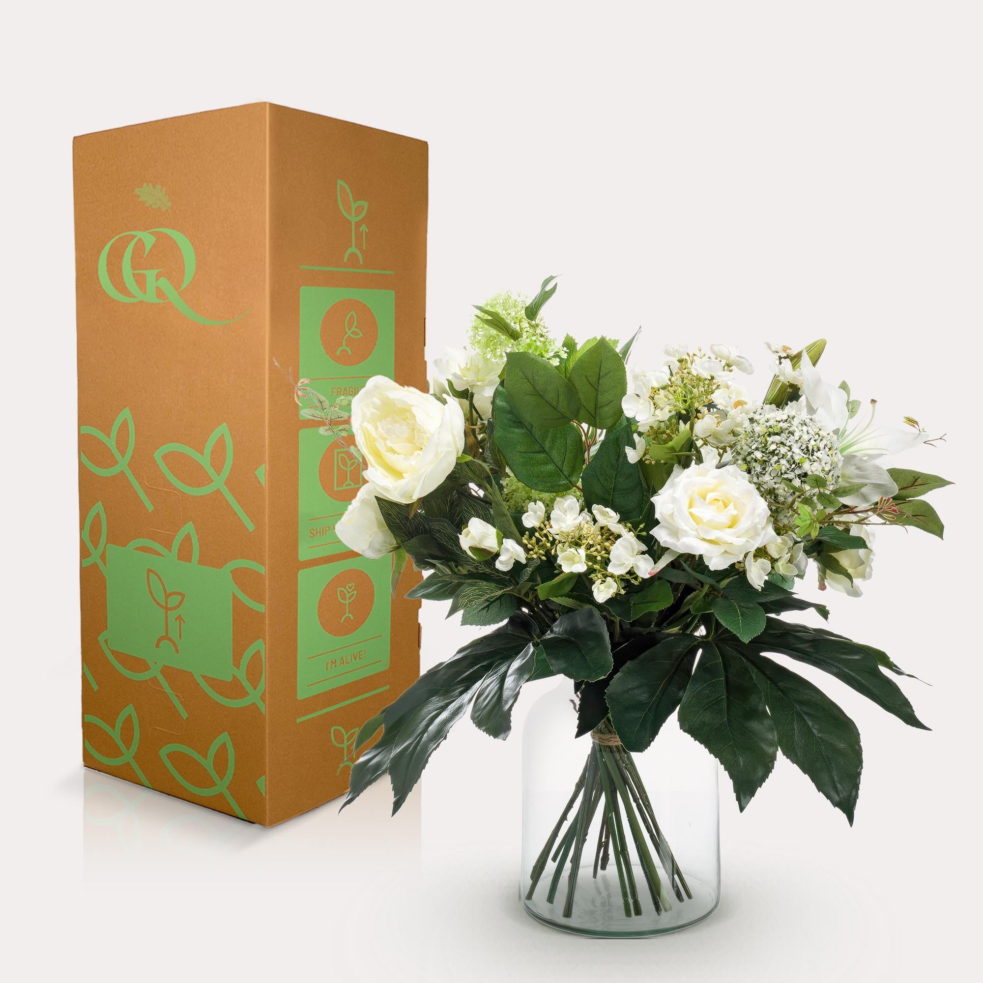 Kunstbloemen - Boeket M - White Dream - 60 cm
