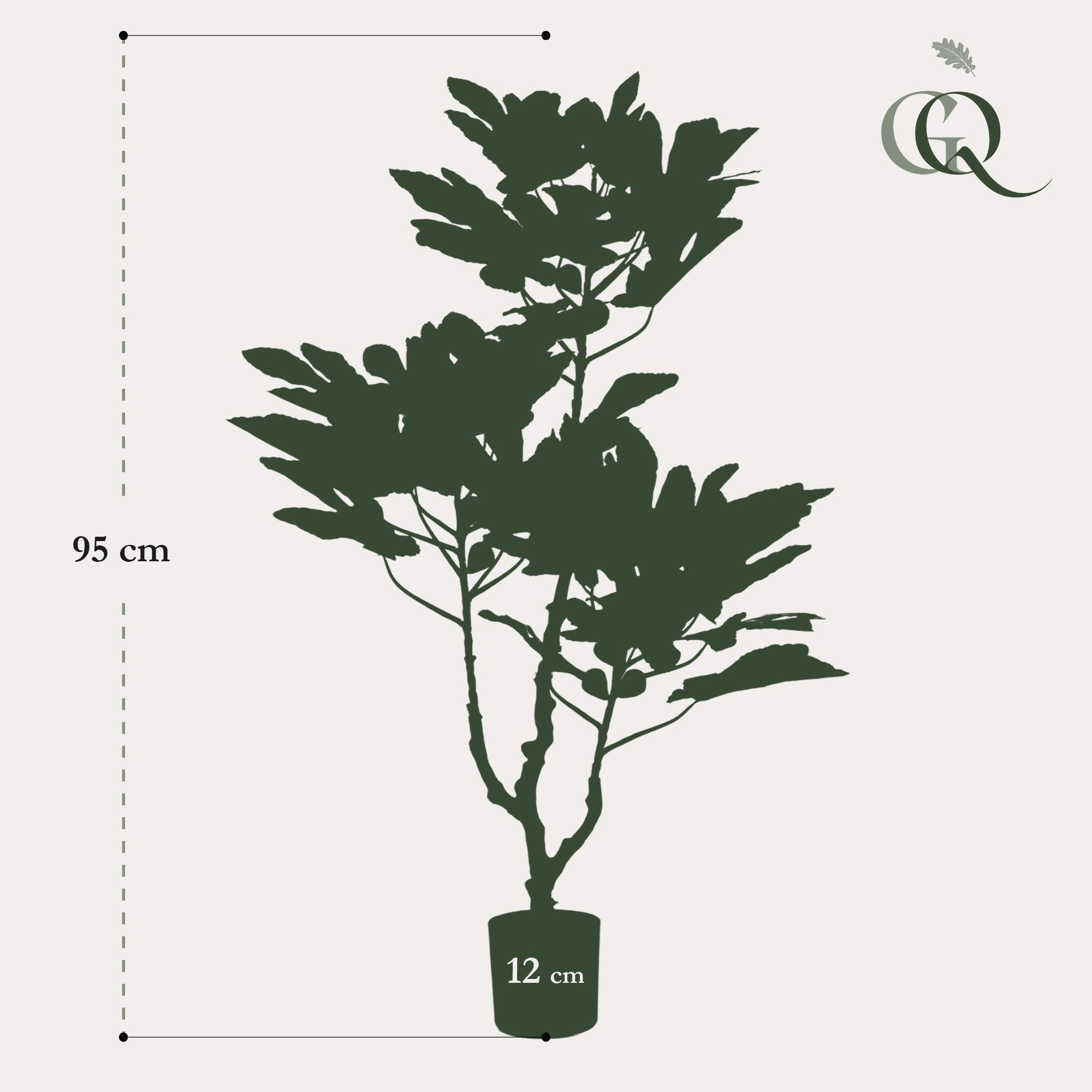 Kunstpflanze - Ficus Carica - Vijgenboom - 95 cm