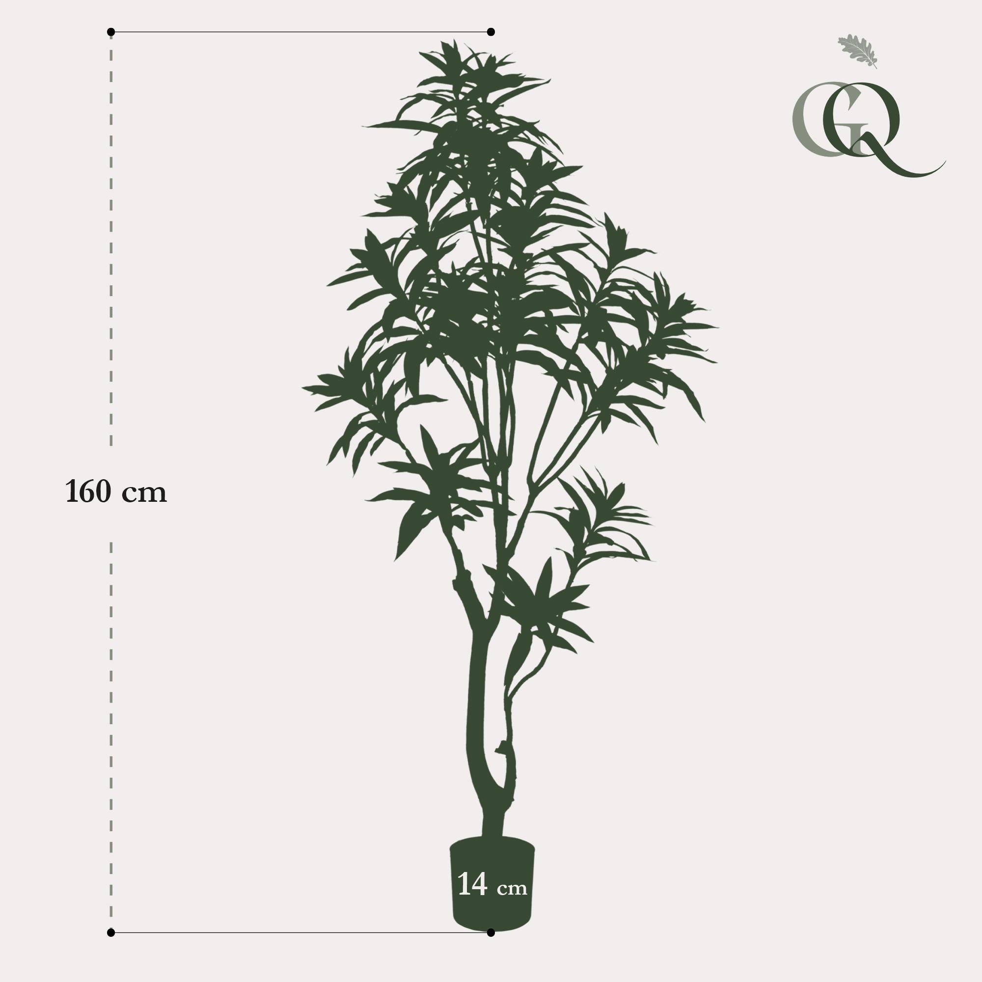 Kunstpflanze - Dracaena - Drakenboom - 155 cm