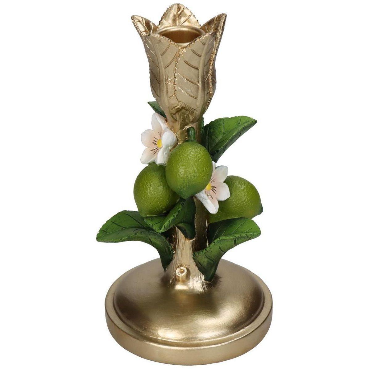 Kandelaar Lime Groen Goud - 18,5 cm - Kersten