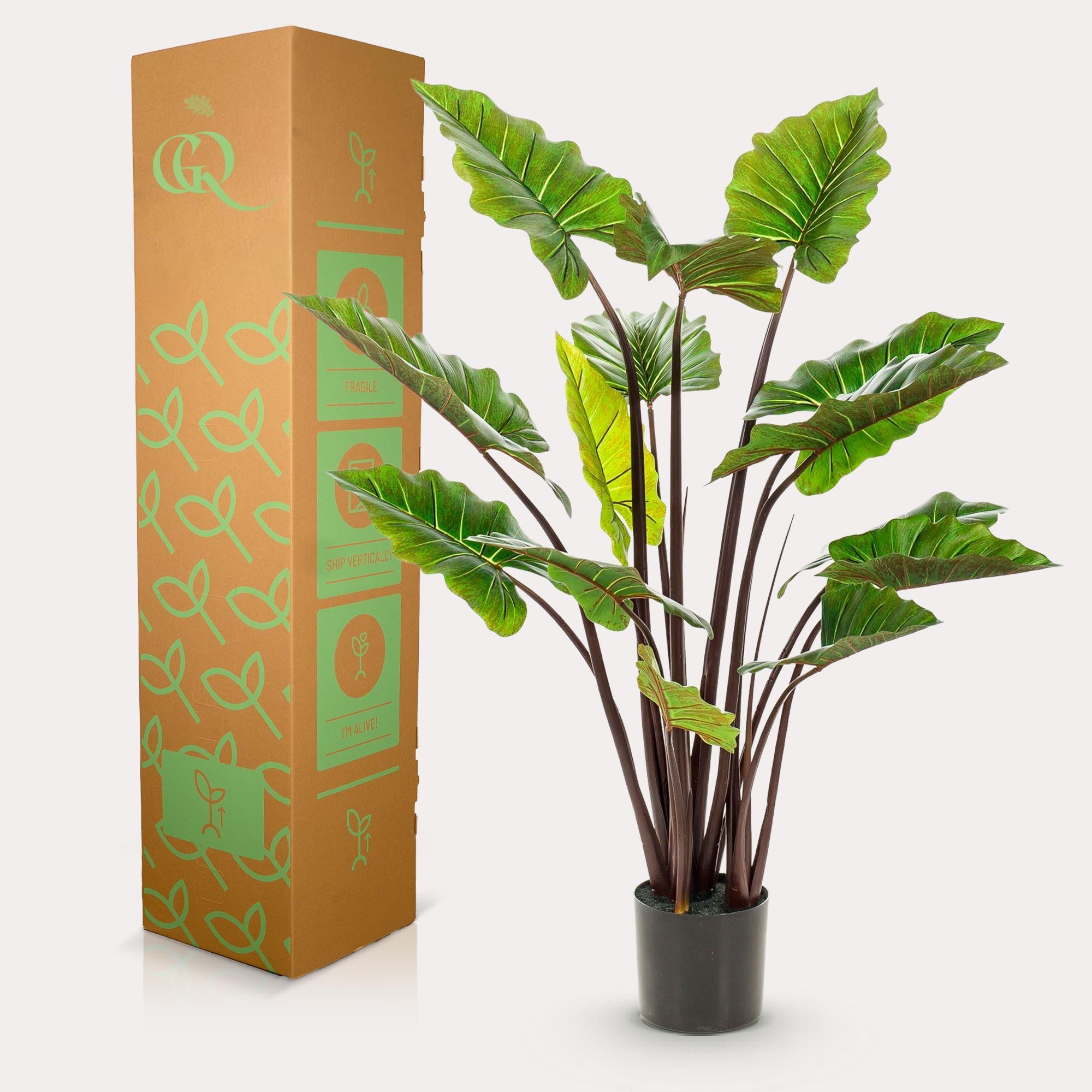 Kunstplant - Colocasia Roze China - Olifantsoor - 130 cm