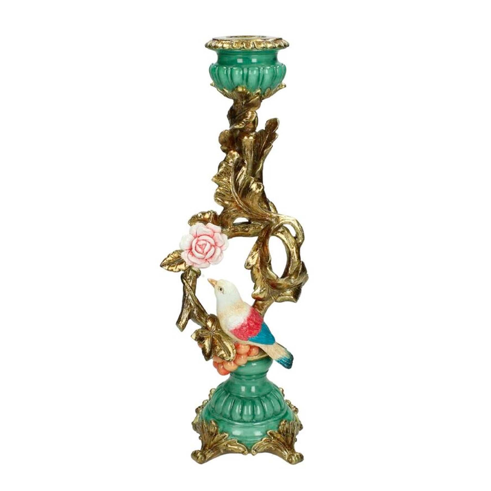Kandelaar vogel &amp; Bloem - Extra Groot - 33 cm