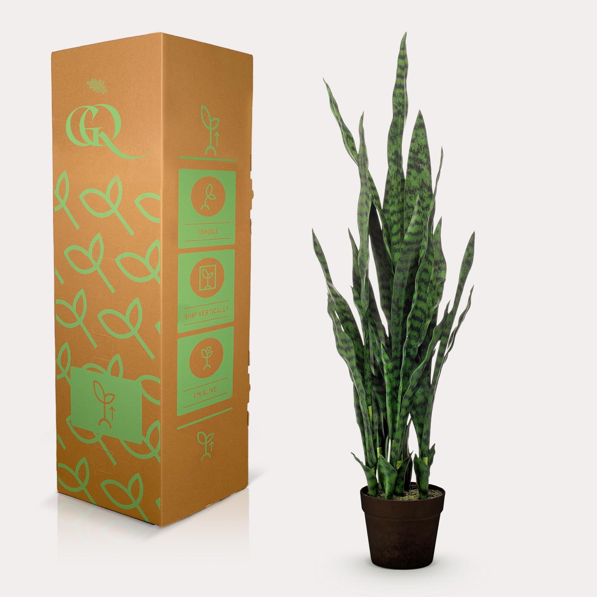 Kunstplant - Sanseveria zwart koraal - Vrouwentong - 97 cm