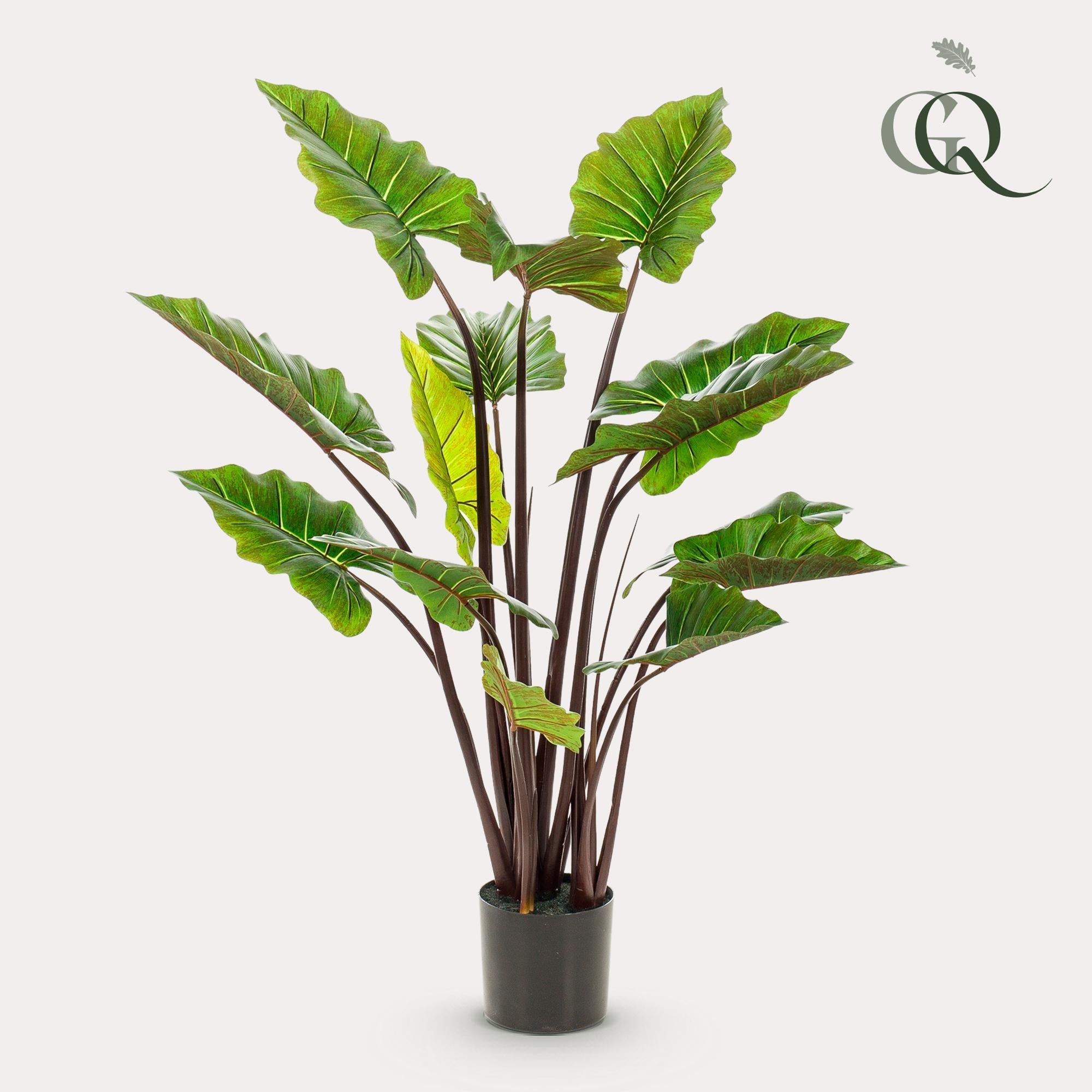 Kunstplant - Colocasia Roze China - Olifantsoor - 130 cm