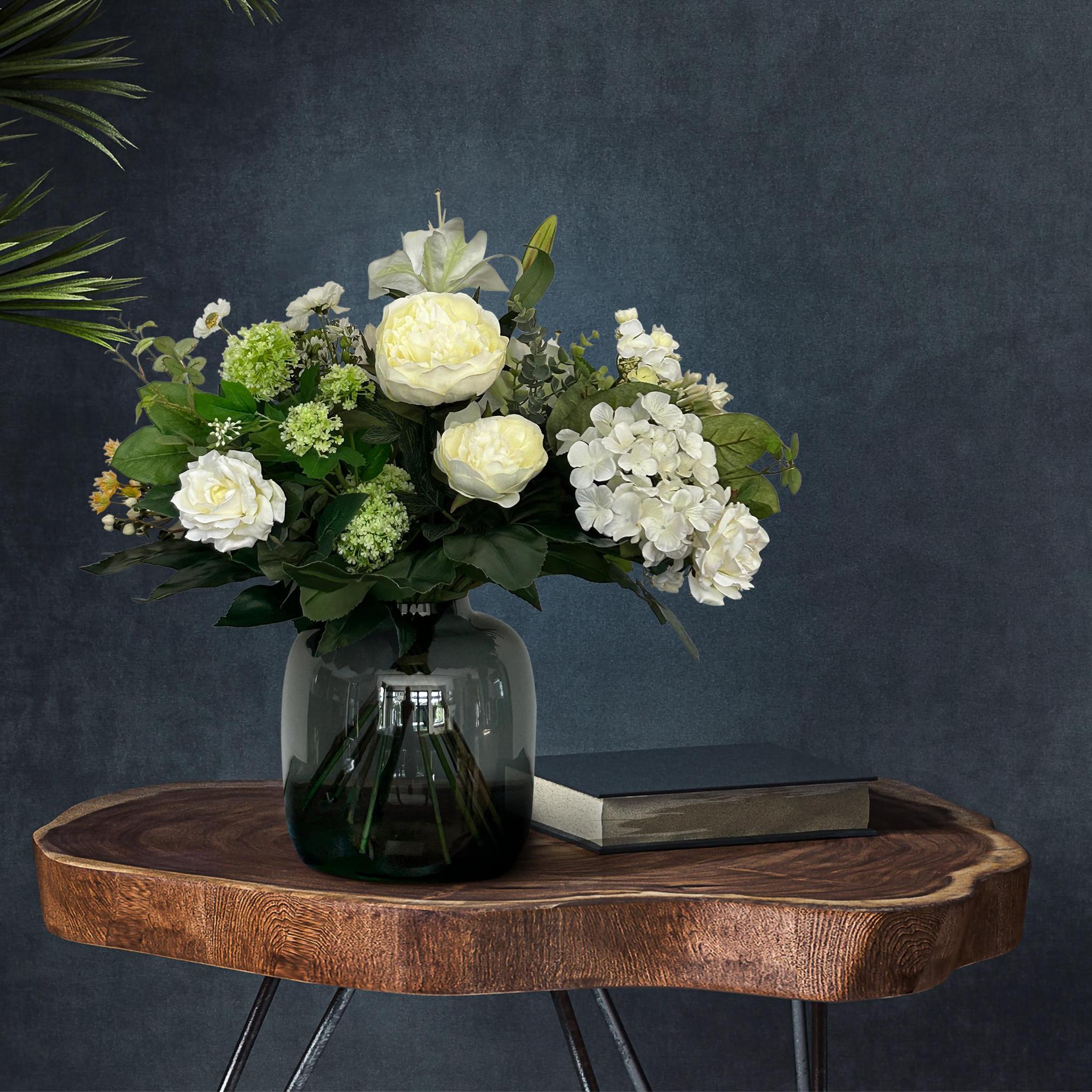 Kunstbloemen - Boeket M - White Dream - 60 cm