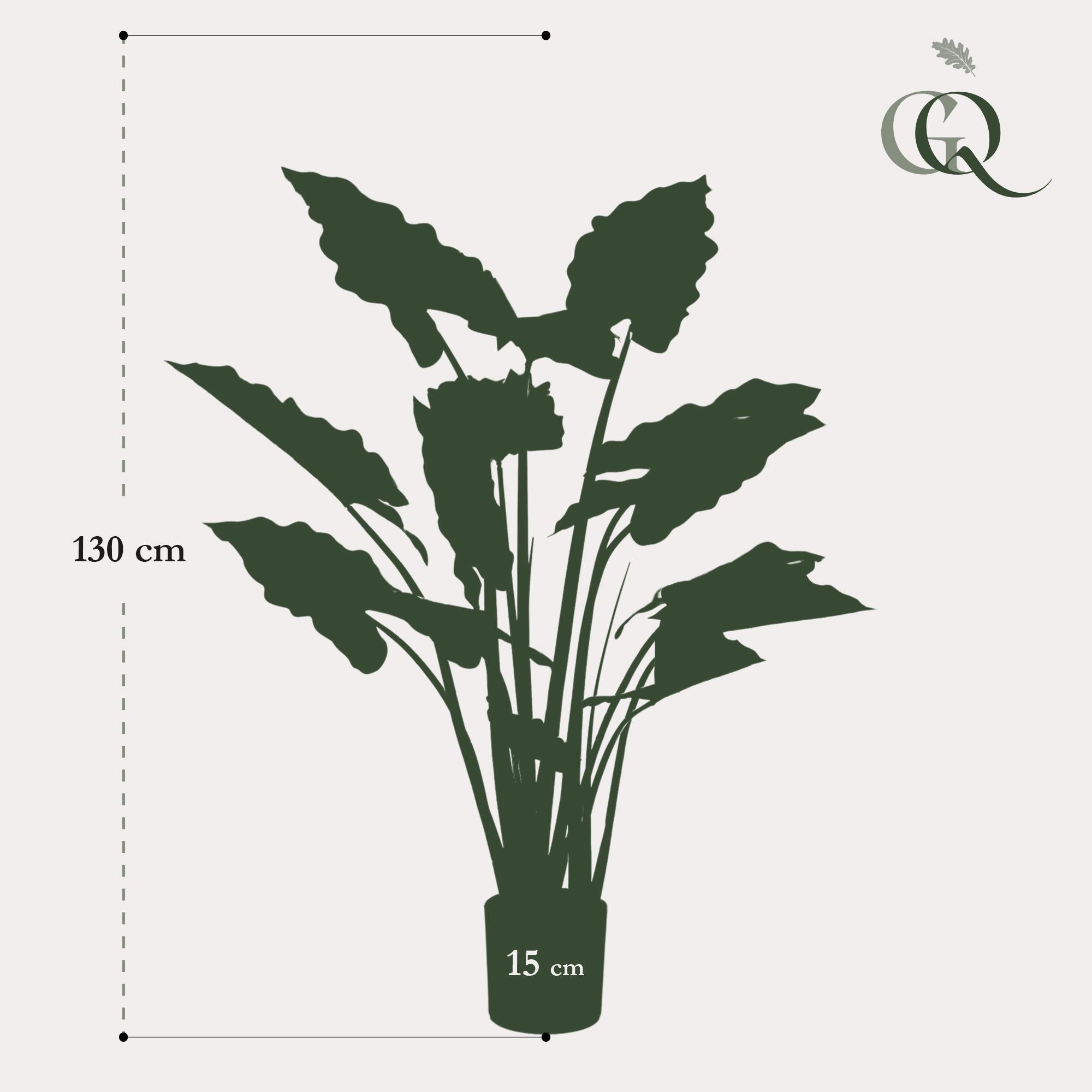 Kunstplant - Colocasia Roze China - Olifantsoor - 130 cm