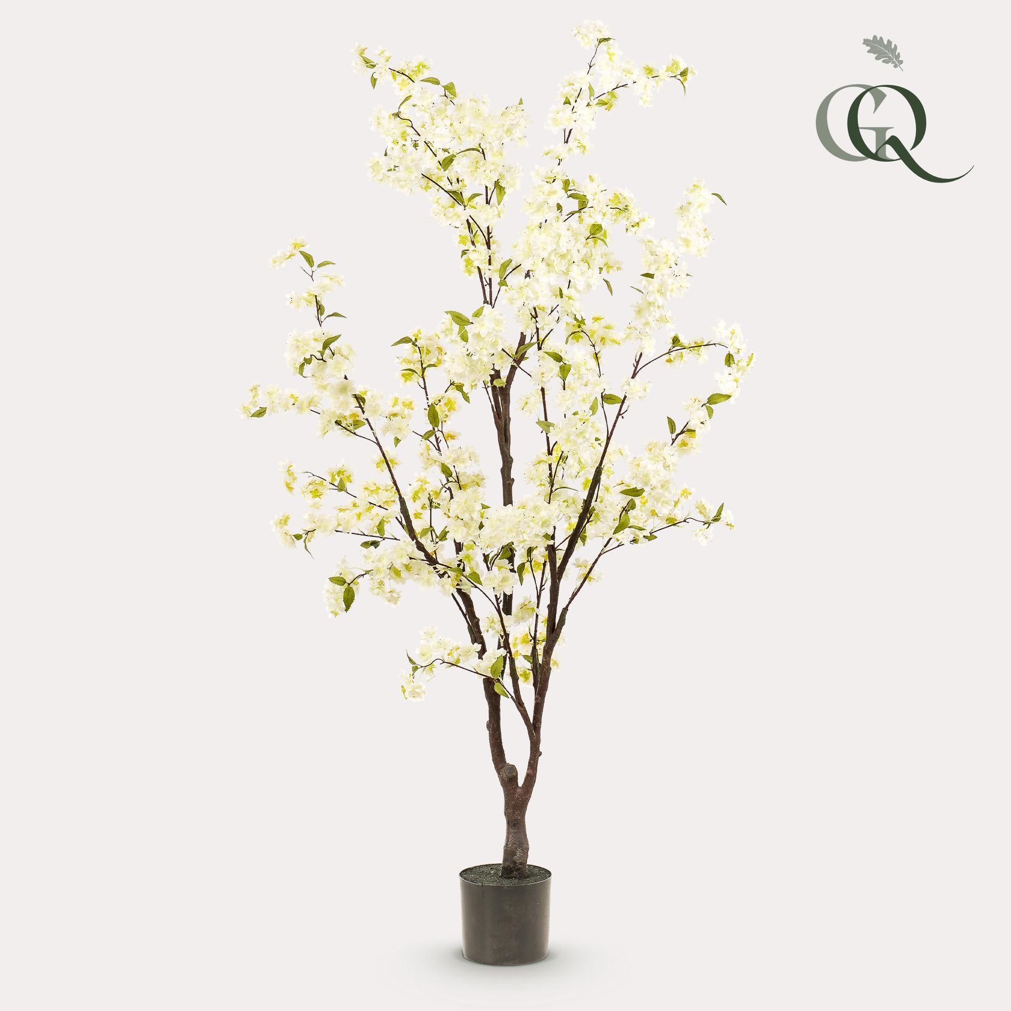 Kunstplant - Kersenbloesem - Wit - 175cm